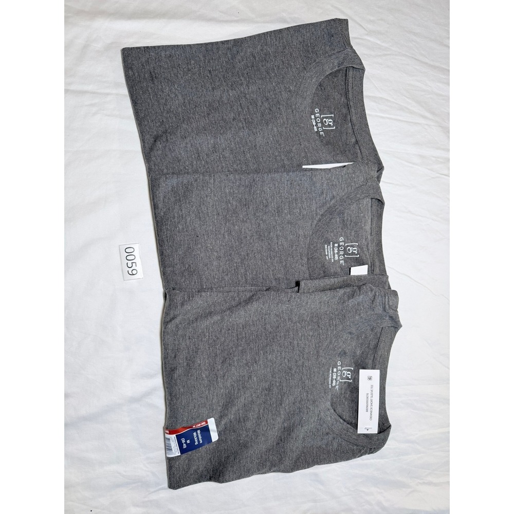 George Mens Crewneck Short Sleeve Tee 3-Pack Dark Grey Heather Moisture Wicking